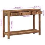 vidaXL Konzolový stôl 107x33x76 cm z recyklovaného masívu – Obrázok 13