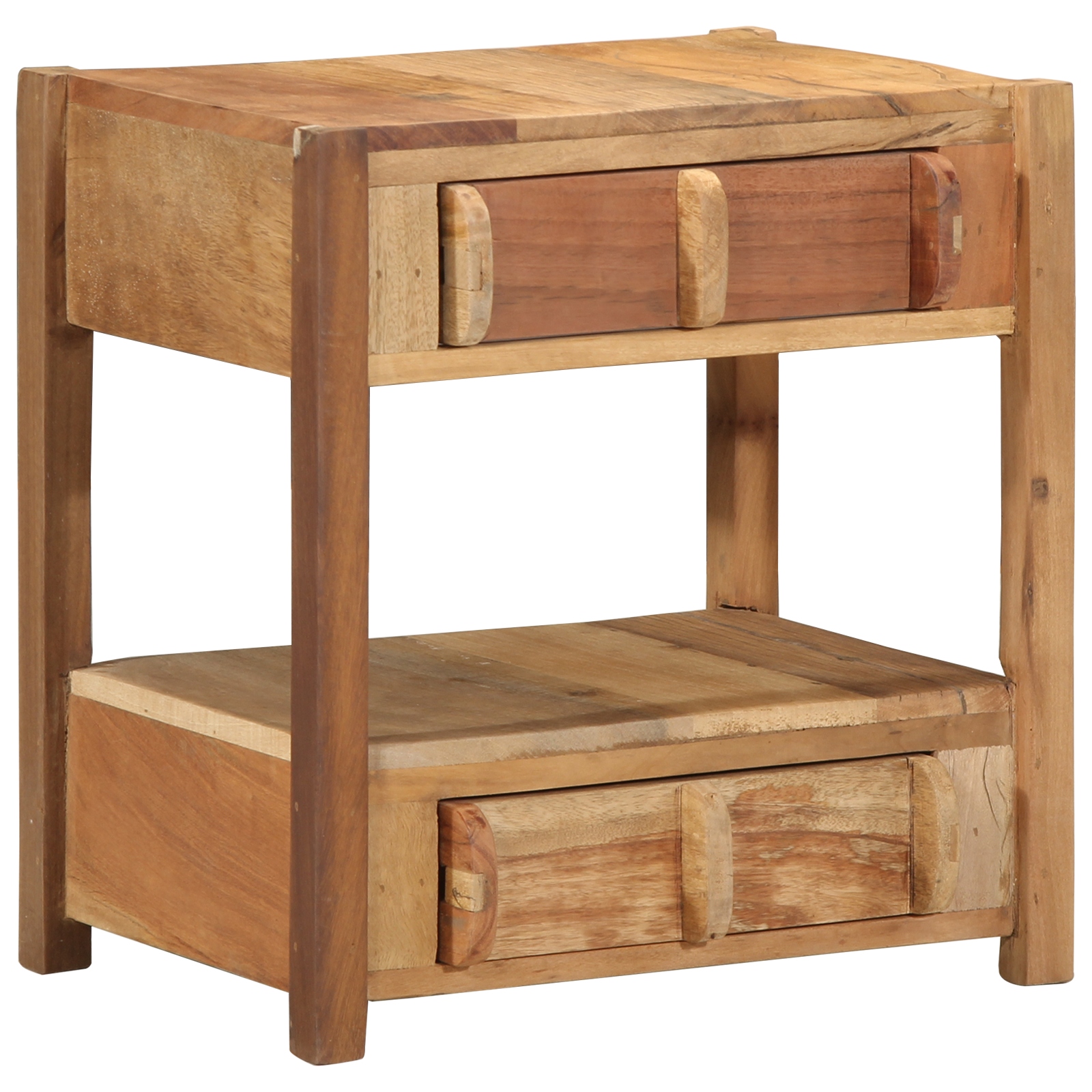 4019625_1.jpg vidaXL Koncový stôl Hnedá 43 x 32 x 46 cm Masívne obnovené drevo – Obrázok 1