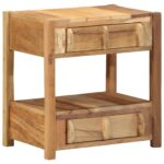 vidaXL Koncový stôl Hnedá 43 x 32 x 46 cm Masívne obnovené drevo – Obrázok 2
