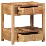 vidaXL Koncový stôl Hnedá 43 x 32 x 46 cm Masívne obnovené drevo – Obrázok 3