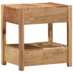 vidaXL Koncový stôl Hnedá 43 x 32 x 46 cm Masívne obnovené drevo – Obrázok 5