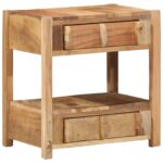 vidaXL Koncový stôl Hnedá 43 x 32 x 46 cm Masívne obnovené drevo – Obrázok 7