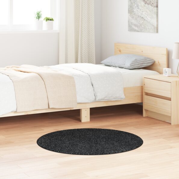 4019773_1.jpg vidaXL Chlpatý koberec s latexovým podkladom tmavošedý ø90 cm – Obrázok 1