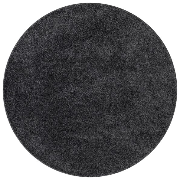 4019773_2.jpg vidaXL Chlpatý koberec s latexovým podkladom tmavošedý ø90 cm – Obrázok 2
