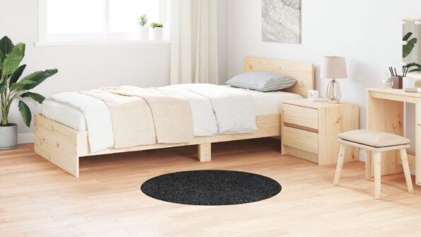 4019773_4.jpg vidaXL Chlpatý koberec s latexovým podkladom tmavošedý ø90 cm – Obrázok 4