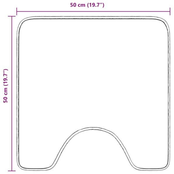 vidaXL Kúpeľňová predložka U-tvaru Hnedá 50x50 cm Polypropylén Protišmyková – Obrázok 8