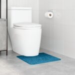 vidaXL Kúpeľňová predložka U-tvaru Modrá 50x50 cm Polipropylén Protišmyková – Obrázok 3