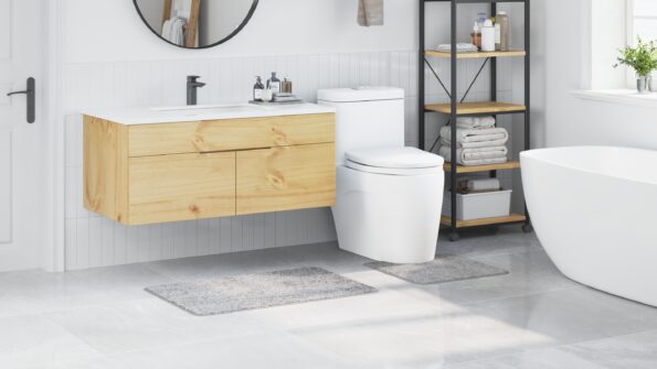 vidaXL 2-dielna súprava predložiek do kúpeľne šedá polypropylén s protišmykovou úpravou – Obrázok 4