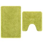 vidaXL Sada protišmykových kúpeľňových predložiek 2 pcs Zelená PP – Obrázok 6
