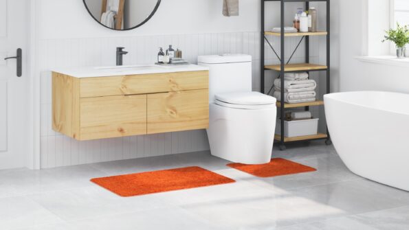vidaXL 2-dielna súprava predložiek do kúpeľne oranžová polypropylén protišmyková – Obrázok 4