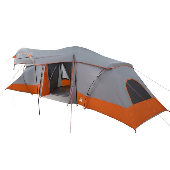 vidaXL Rodinný stan s oknami Dóm Sivá a Oranžová pre 6 osôb Vodotesný – Obrázok 12