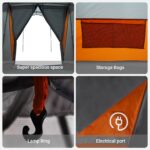 vidaXL Rodinný stan s oknami Dóm Sivá a Oranžová pre 6 osôb Vodotesný – Obrázok 9