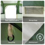 vidaXL Rodinný stan s oknami Dóm Zelený pre 10 osôb Vodotesný – Obrázok 9