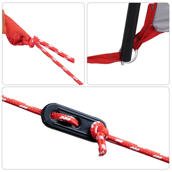 vidaXL Rodinný stan s oknami, kupolou, šedý a oranžový, vodotesný pre 10 osôb – Obrázok 10