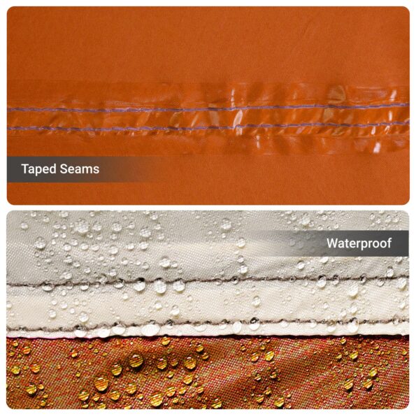 vidaXL Rodinný stan s oknami, kupolou, šedý a oranžový, vodotesný pre 10 osôb – Obrázok 8