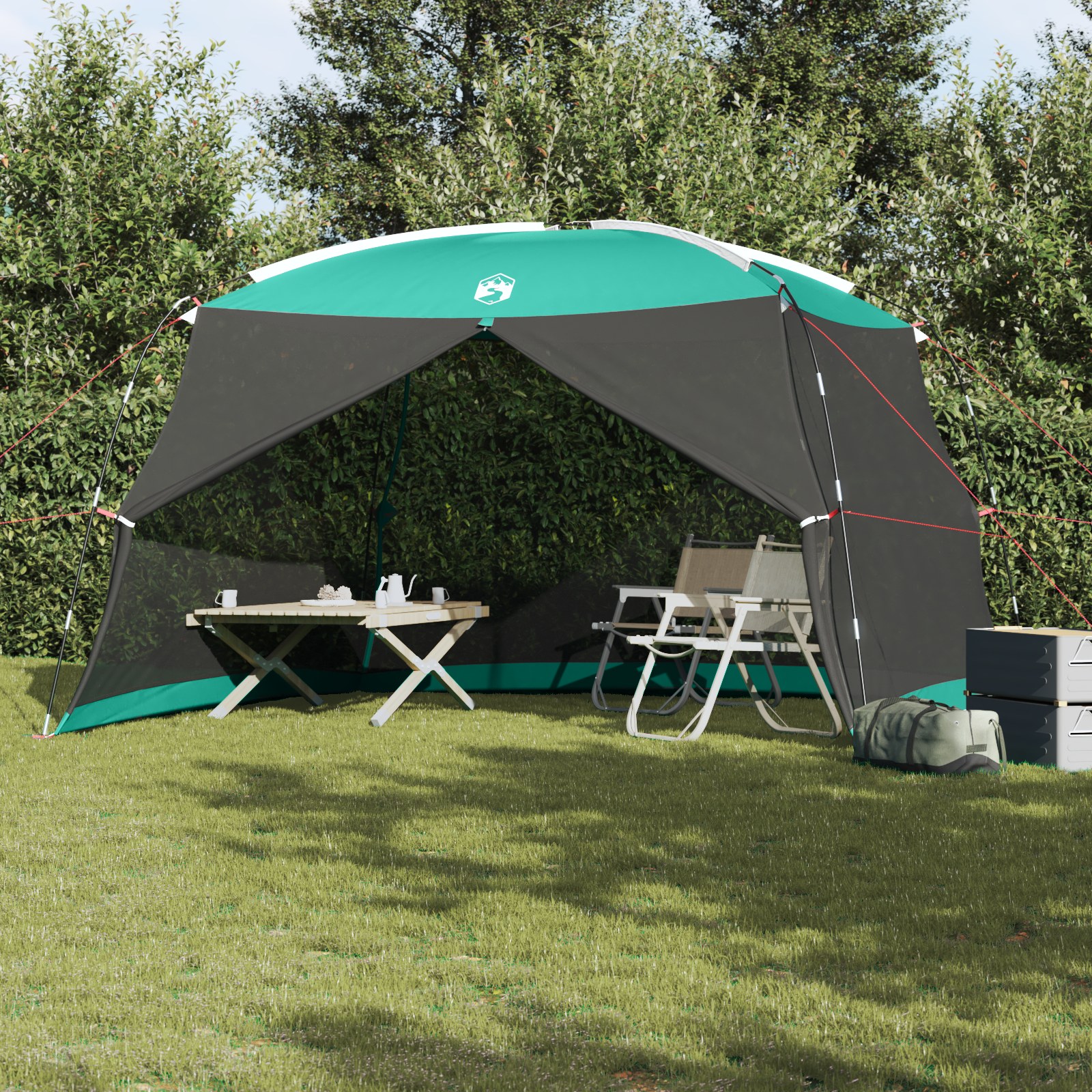 4100692_1.jpg vidaXL Stan s moskytiérou so strechou Morská zelená 380 x 380 x 225 cm – Obrázok 1