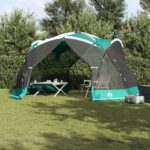 vidaXL Camping Mosquito Net with Doors Zelená pre 4 osoby Vodotesný