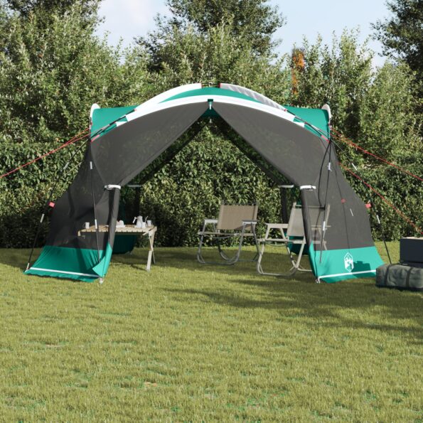 vidaXL Camping Mosquito Net with Doors Zelená pre 4 osoby Vodotesný – Obrázok 4