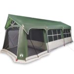 vidaXL Rodinný stan Zelená a biela 620 x 322 x 240 cm Polyester – Obrázok 3