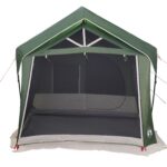 vidaXL Rodinný stan Zelená a biela 620 x 322 x 240 cm Polyester – Obrázok 5