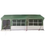 vidaXL Rodinný stan Zelená a biela 620 x 322 x 240 cm Polyester – Obrázok 6