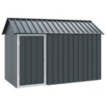 vidaXL Klietka pre vtáky antracitová 112x215x141 cm z ocele – Obrázok 2