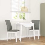 vidaXL jedálenské stoličky s vankúšmi 2 ks Biela guma masívneho dreva