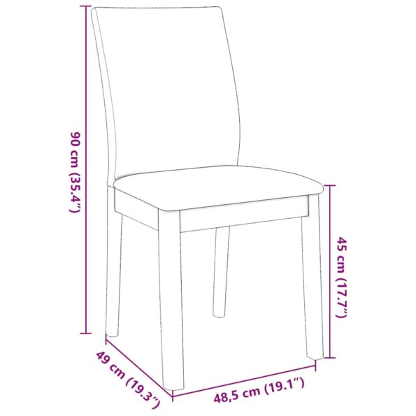 vidaXL jedálenské stoličky s vankúšmi 2 ks Biela guma masívneho dreva – Obrázok 11