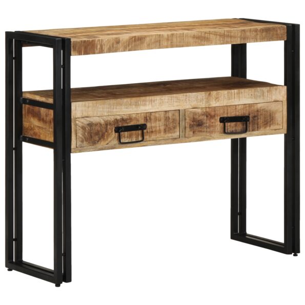 4102742_1.jpg vidaXL Koncové stoly Čierna 90x33x75 cm Pevné mangové drevo a kov – Obrázok 1
