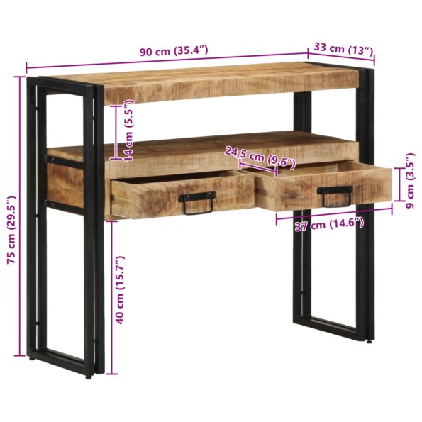 4102742_12.jpg vidaXL Koncové stoly Čierna 90x33x75 cm Pevné mangové drevo a kov – Obrázok 12