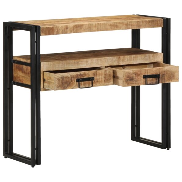 4102742_2.jpg vidaXL Koncové stoly Čierna 90x33x75 cm Pevné mangové drevo a kov – Obrázok 2