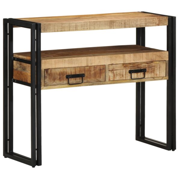 4102742_4.jpg vidaXL Koncové stoly Čierna 90x33x75 cm Pevné mangové drevo a kov – Obrázok 4