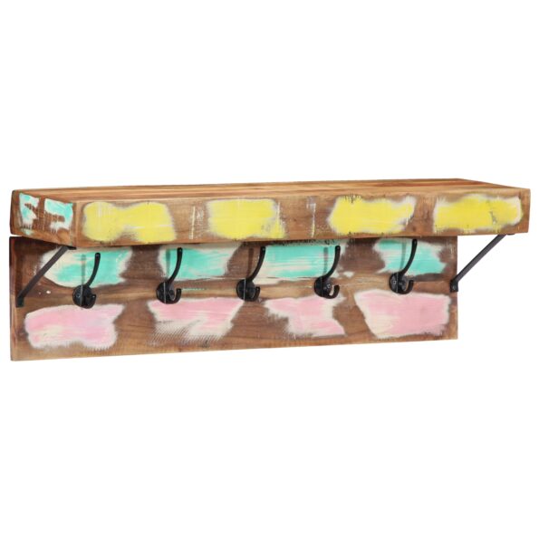 4102747_2.jpg vidaXL Vešiak na kabáty so policou, nástenný, z masívneho recyklovaného dreva a kovu – Obrázok 2