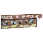 vidaXL Vešiak na kabáty so policou, nástenný, z masívneho recyklovaného dreva a kovu – Obrázok 3