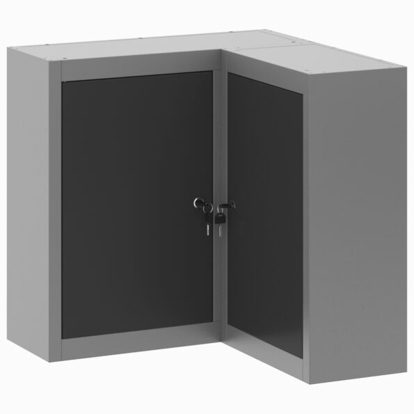 4103467_2.jpg vidaXL Rohový nástrojový kabinet na stenu s vložkou a zámkom z čiernej ocele – Obrázok 2