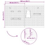 vidaXL Pegboardy 2 ks s 8 doplnkami, šedé, 50x60 cm, oceľ – Obrázok 11