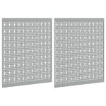 vidaXL Pegboardy 2 ks s 8 doplnkami, šedé, 50x60 cm, oceľ – Obrázok 4
