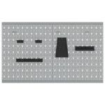 vidaXL Pegboardy 2 ks s 8 doplnkami, šedé, 50x60 cm, oceľ – Obrázok 6