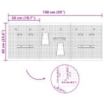 vidaXL Panel na nástroje 3 pcs Sivá 150 x 1 x 60 cm – Obrázok 11