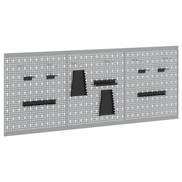 vidaXL Panel na nástroje 3 pcs Sivá 150 x 1 x 60 cm – Obrázok 2