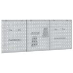 vidaXL Panel na nástroje 3 pcs Sivá 150 x 1 x 60 cm – Obrázok 5
