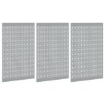 vidaXL Perforované dosky 3 ks s 15 doplnkami Šedá 50x80 cm Oceľ – Obrázok 4