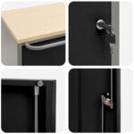 vidaXL Kôš na náradie s kolesami a zámkom čierny 75x45x85 cm oceľ – Obrázok 8