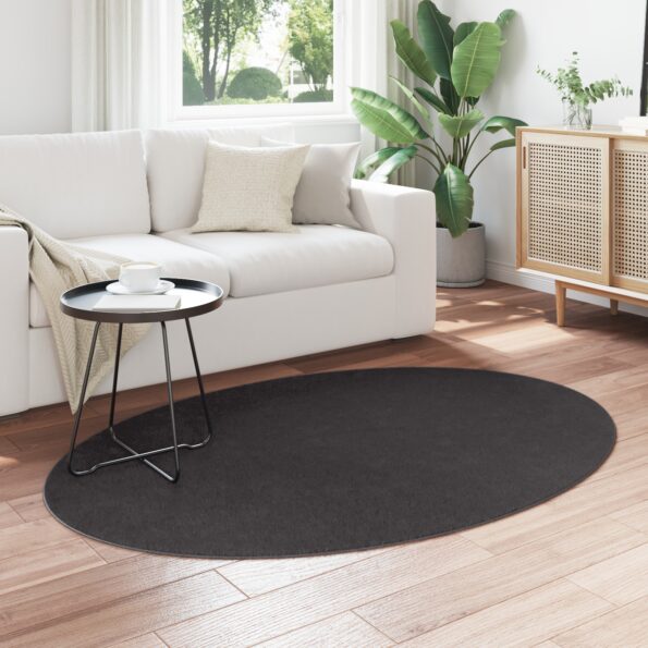 vidaXL Koberce Antracitová Vlna 120 x 170 cm Kusový koberec Okrúhly – Obrázok 3