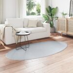 vidaXL Koberce Sivý Vlna 100 x 200 cm Kusové koberce Oválny Súčasný – Obrázok 3