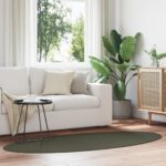 vidaXL Koberec „HUARTE“ lesná zelená 100x200 cm oválny