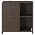 vidaXL Úložná skrinka s poličkou Hnedá 100 x 36 x 102 cm Ratan – Obrázok 5