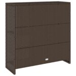 vidaXL Úložná skrinka s poličkou Hnedá 100 x 36 x 102 cm Ratan – Obrázok 7