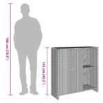 vidaXL Úložný kabinet Šedý 100x36x102 cm Ratan – Obrázok 11