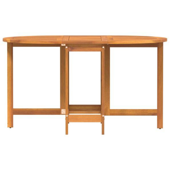 vidaXL Skladací motýlí záhradný stôl 110x60x72 cm z masívneho akáciového dreva, oválny – Obrázok 5